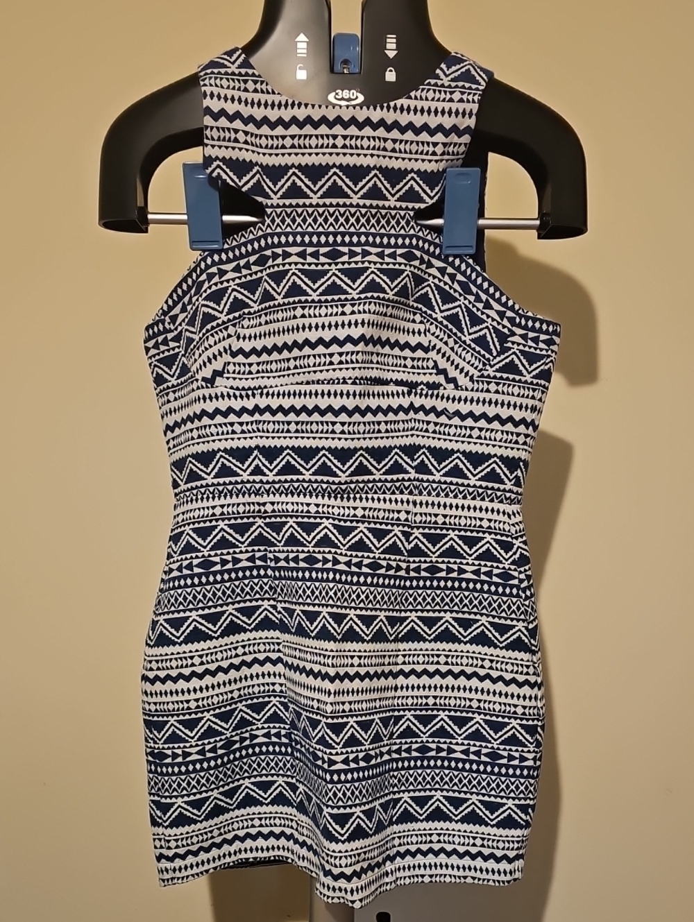 Umgee Navy and White Geometric One-Piece Bodysuit